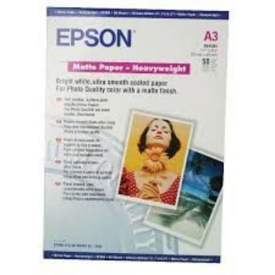 Зображення Папір A3 Epson Matte Paper-Heavyweight, 50 арк, 167 г/м2 (C13S041261)