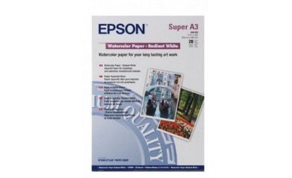 Изображение Папір A3+ Epson Watercolor Paper-Radiant White, 20 арк, 190 г/м2 (C13S041352)