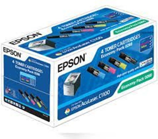 Изображение Тонер-картридж Epson AcuLaser C1100, CX11N/ CX11NF Bundle набір /C, M, Y, Bk/ (C13S050268)