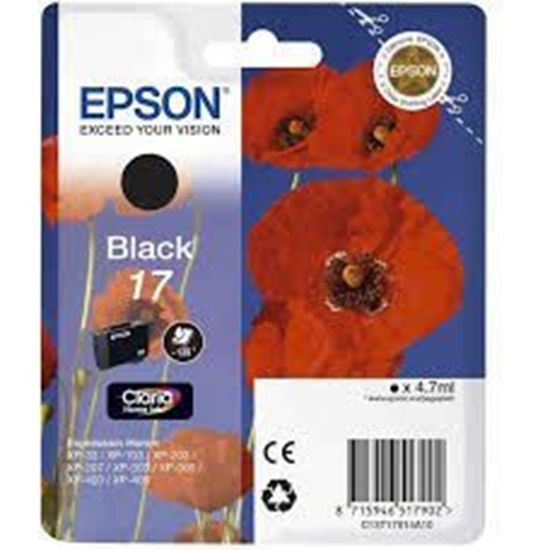 Зображення Картридж струменевий Epson 17 XP103,203,207 black (C13T17014A10)