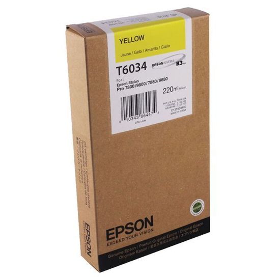 Изображение Картридж струменевий Epson StPro 7800, 9800, 7880, 9880 yellow 220ml (C13T603400)