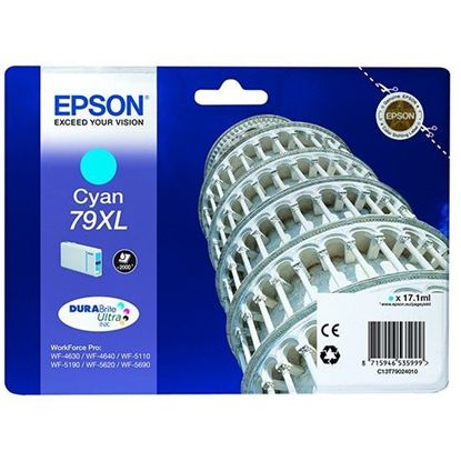 Изображение Картридж cтруменевий Epson WF-5110, WF-5620 cyan XL (C13T79024010)