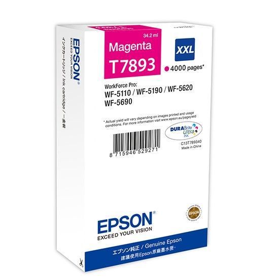 Зображення Картридж cтруменевий  Epson WF-5110, WF-5620 magenta XXL (C13T789340)