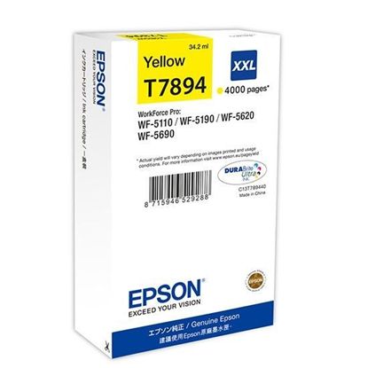 Изображение Картридж cтруменевий Epson WF-5110, WF-5620 yellow XXL (C13T789440)