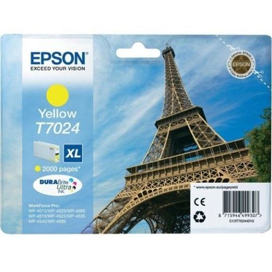 Изображение Картридж cтруменевий Epson WP-4015DN, WP-4095DN, WP-4515DN, WP-4525DNF, WP-4595DNF, WP-4025DW, WP-4535DWF, WP-4545DTWF XL yellow (C13T70244010)