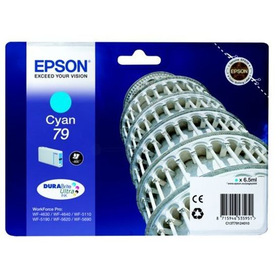 Зображення Картридж cтруменевий Epson WF-4630, WF-4640, WF-5110, WF-5190, WF-5620, WF-5690 cyan (C13T79124010)