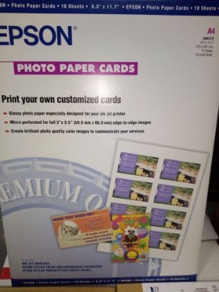 Изображение Фотопапір А4 Epson Photo Paper Card,  10 арк, 194 г/м2, для візиток (S041177)