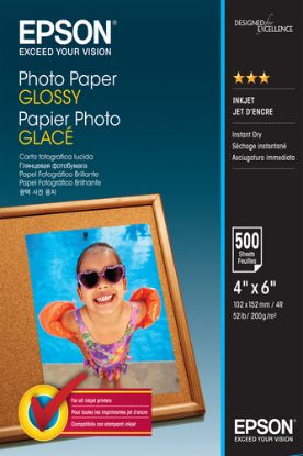 Изображение Фотопапір 100 x 150 мм Epson Glossy Photo Paper, 500 л,  200 г/м2 (C13S042549)