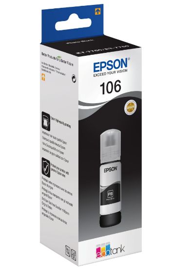 Изображение Контейнер з чорнилом Epson 106  Photo Black для EcoTank (C13T00R140)