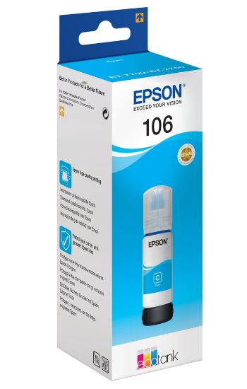 Изображение Контейнер з чорнилом Epson 106  Сyan для EcoTank (C13T00R240)