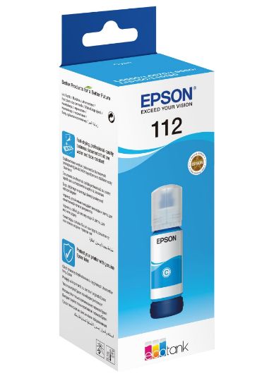 Изображение Контейнер з чорнилом Epson EcoTank 112 Pigment Cyan (C13T06C24A)