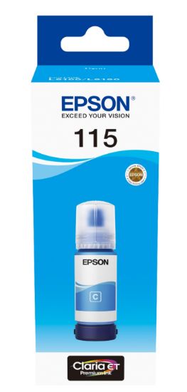 Зображення Контейнер з чорнилом Epson EcoTank 115 Pigment Cyan (C13T07D24A)