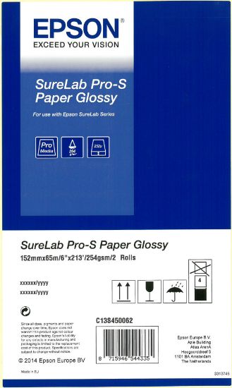 Изображение Папір Epson SureLab Pro-S Paper Glossy BP 6x65 2 rolls (C13S450062BP)