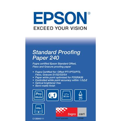 Зображення Папір Epson Standard Proofing Paper, 240 г/м2, 17" x 50 м (C13S045111)