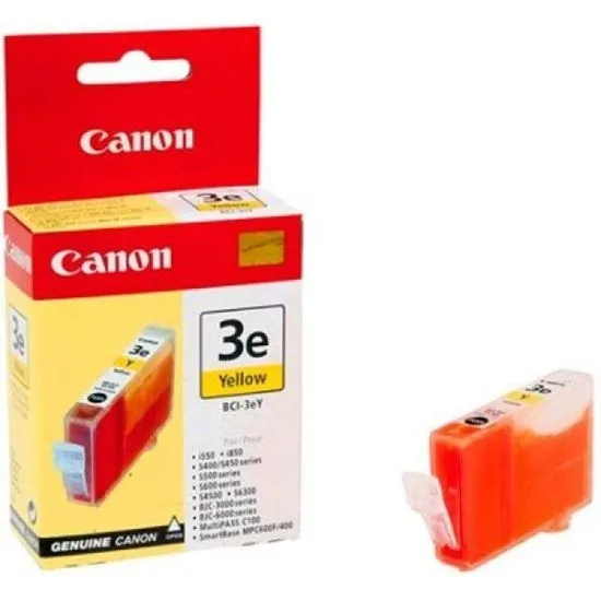 Изображение Картридж cтруменевий Canon BCI-3eY Yellow для BJC-3000,6000,6100,6200,6500, BJ-i550,i850,i6500, S400,450,4500,500,520,600,630,6300,750, SmartBase MPC400,600F,MP700Photo,MP730 (4482A002)