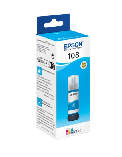 Зображення Контейнер з чорнилом  Epson 108 Cyan (C13T09C24A)