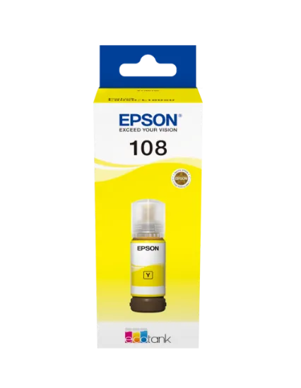 Зображення Контейнер з чорнилом  Epson 108 Yellow (C13T09C44A)