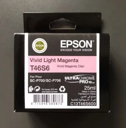 Изображение Картридж cтруменевий Epson Singlepack T46S6 Vivid Light Magenta для SureColor SC-P700, 25 мл (C13T46S60N)